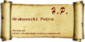 Hrabovszki Petra névjegykártya